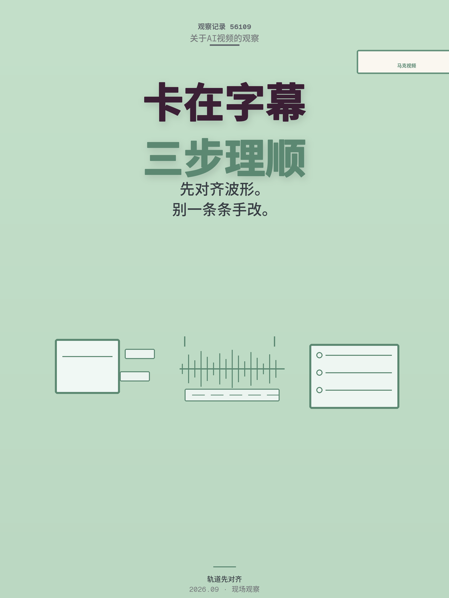 用艾塔AI做马克视频，第一部片子卡在字幕上，多半是这三步没理顺