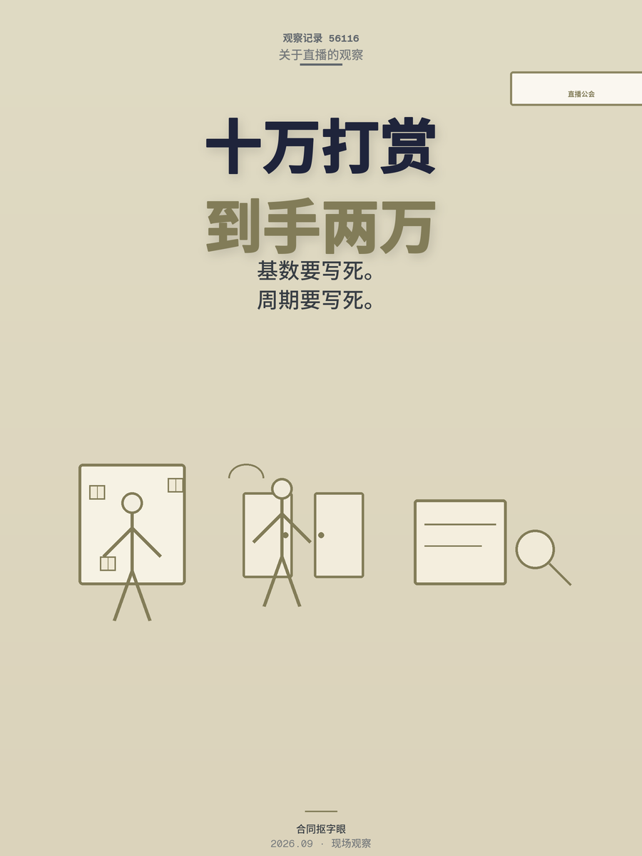 直播公会拖欠分成不是运气差，合同没把分成基数和结算周期写死