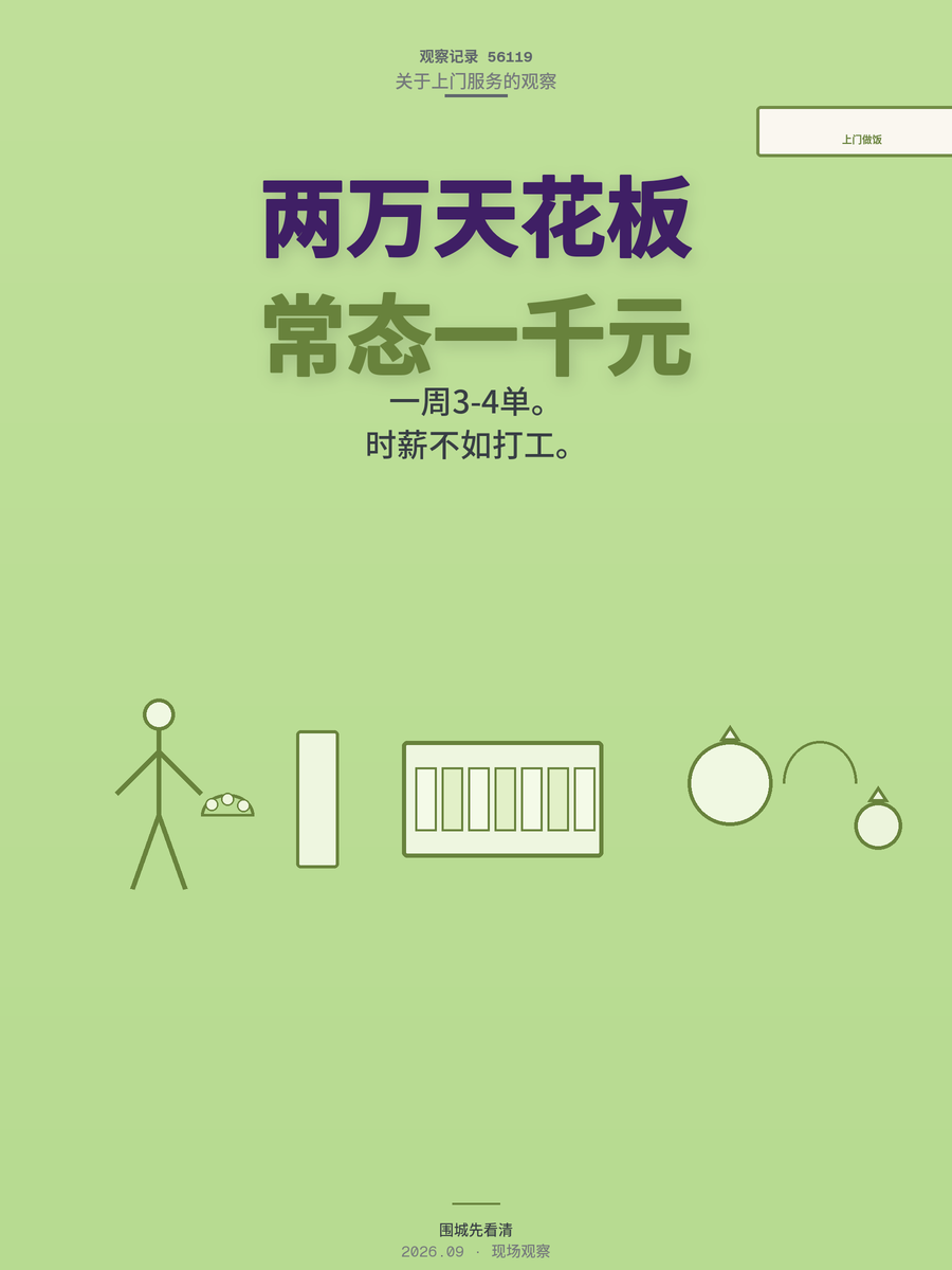 上门做饭月入两万是天花板，武汉00后每周3-4单月入千元才是常态