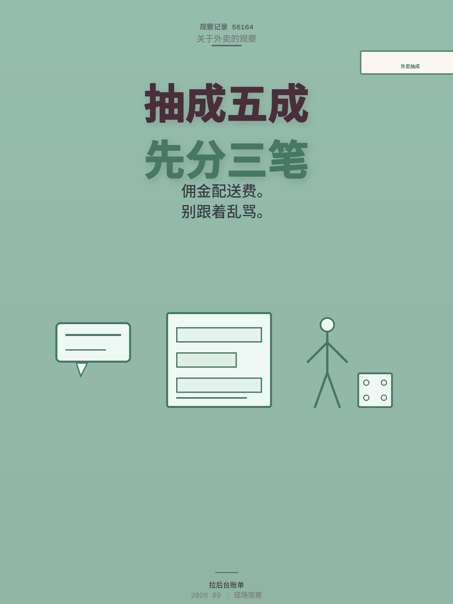外卖抽成50%？先分清这三笔账，不然白骂了