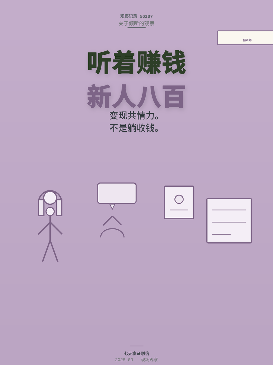 心理倾听师新手期月入800-3000？先算清这笔账再决定
