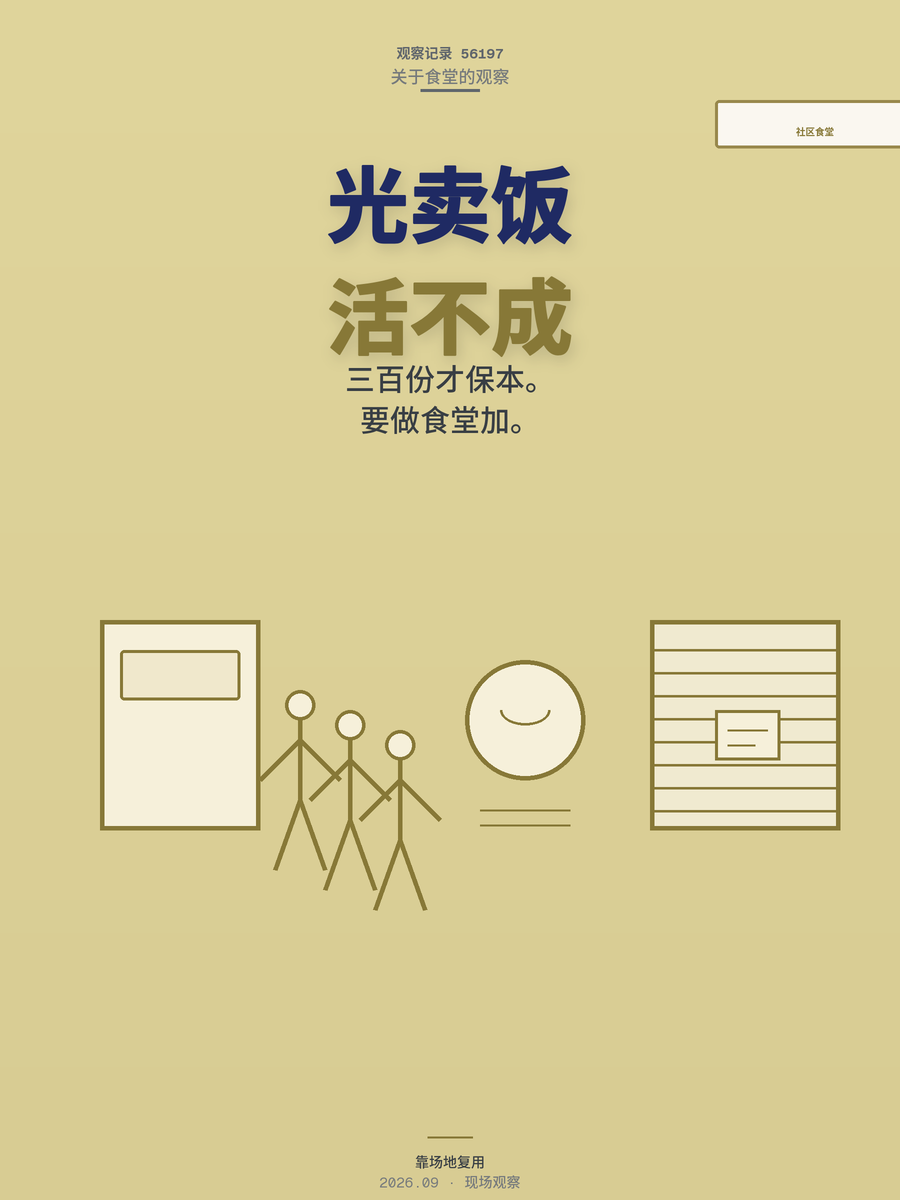 社区食堂单靠卖饭能活吗？15块套餐账本算完就懂了