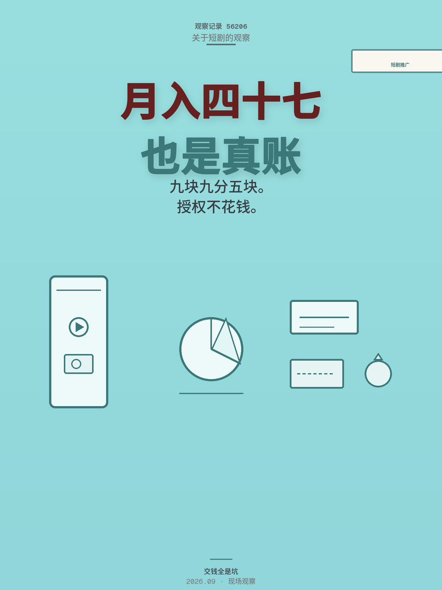 短剧推广月入47元是真的吗？真实分成和踩坑细节一次说清