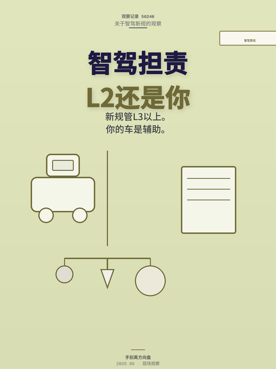 智驾出事车企将担责，但你的L2车出事还是你的责任
