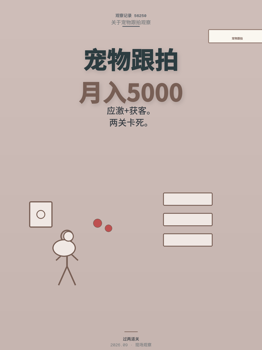 宠物拍照月入5000？先过应激和获客两道关