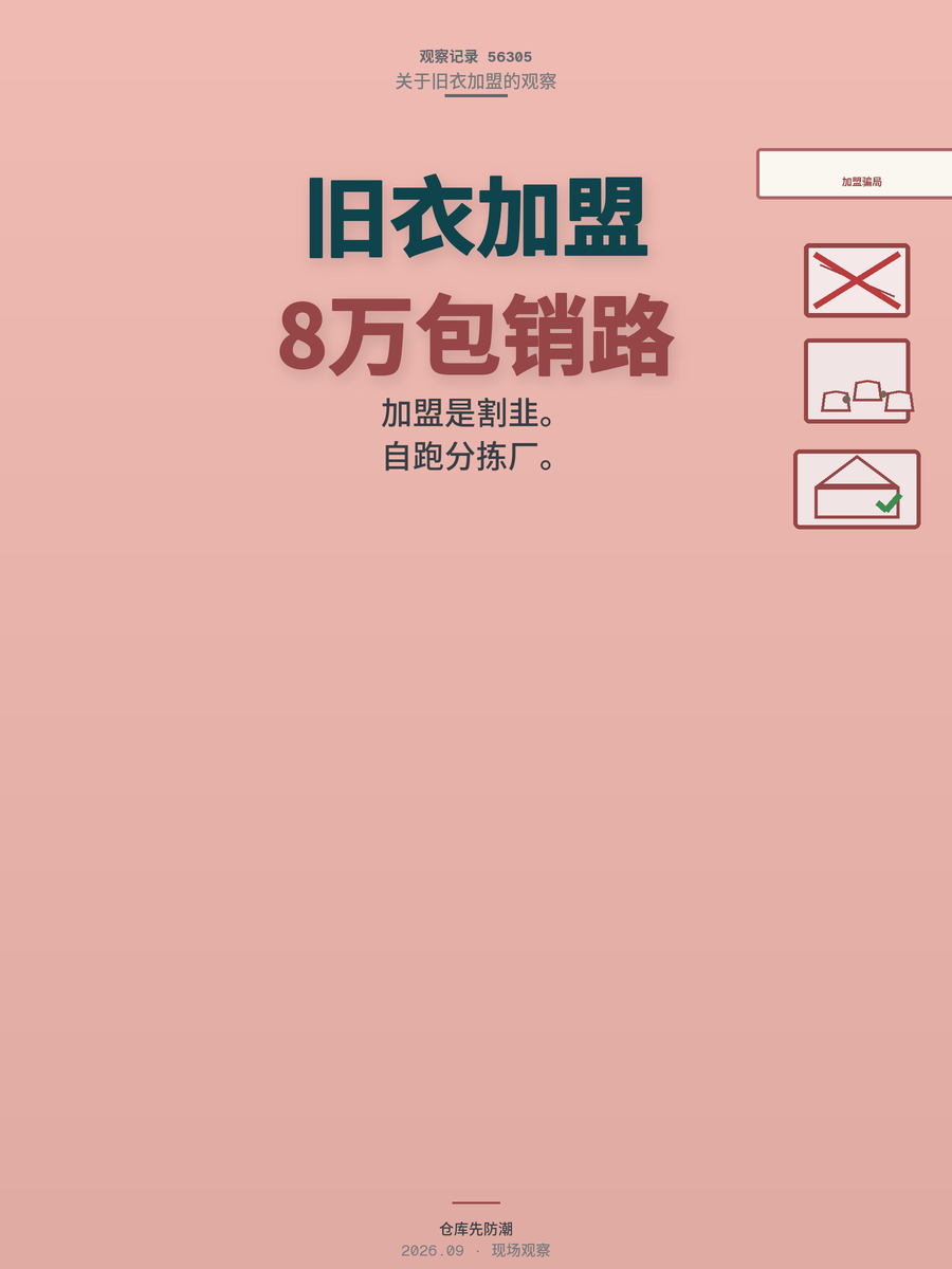 旧衣回收加盟8万块包销路？仓库里的霉味已经教他做人了