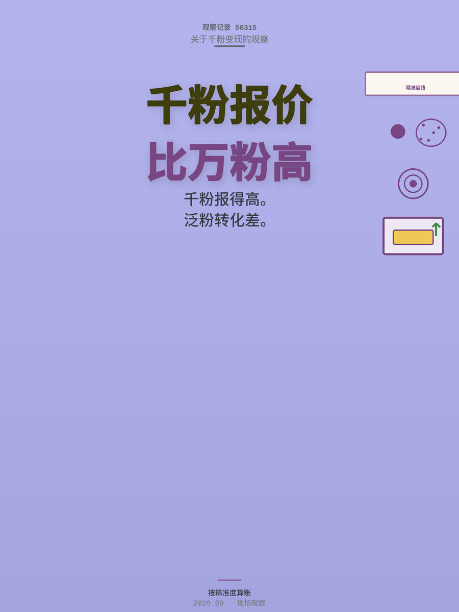 千粉号报价比万粉号还高？小红书变现的账，得按粉丝精准度算