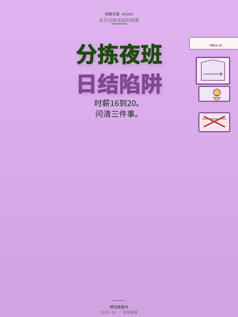 分拣夜班日结400是真是假？中介抽成和押日结的坑怎么躲
