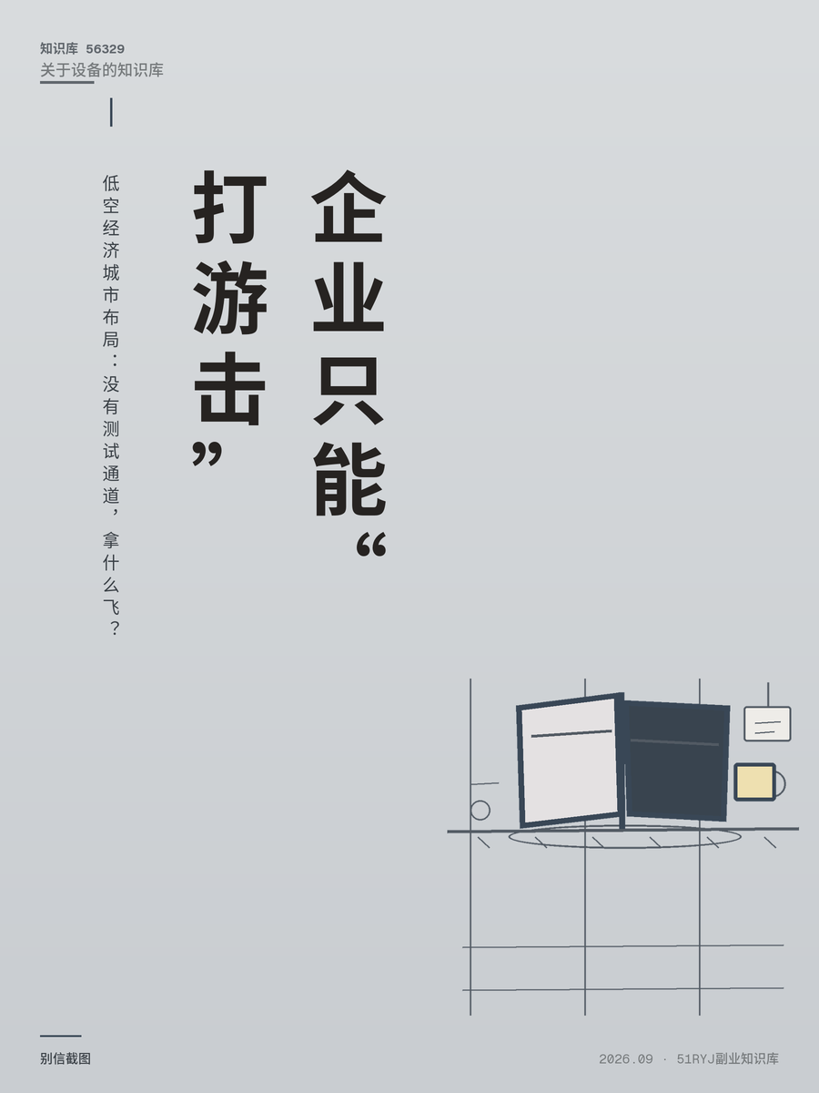 低空经济城市布局：没有测试通道，拿什么飞？
