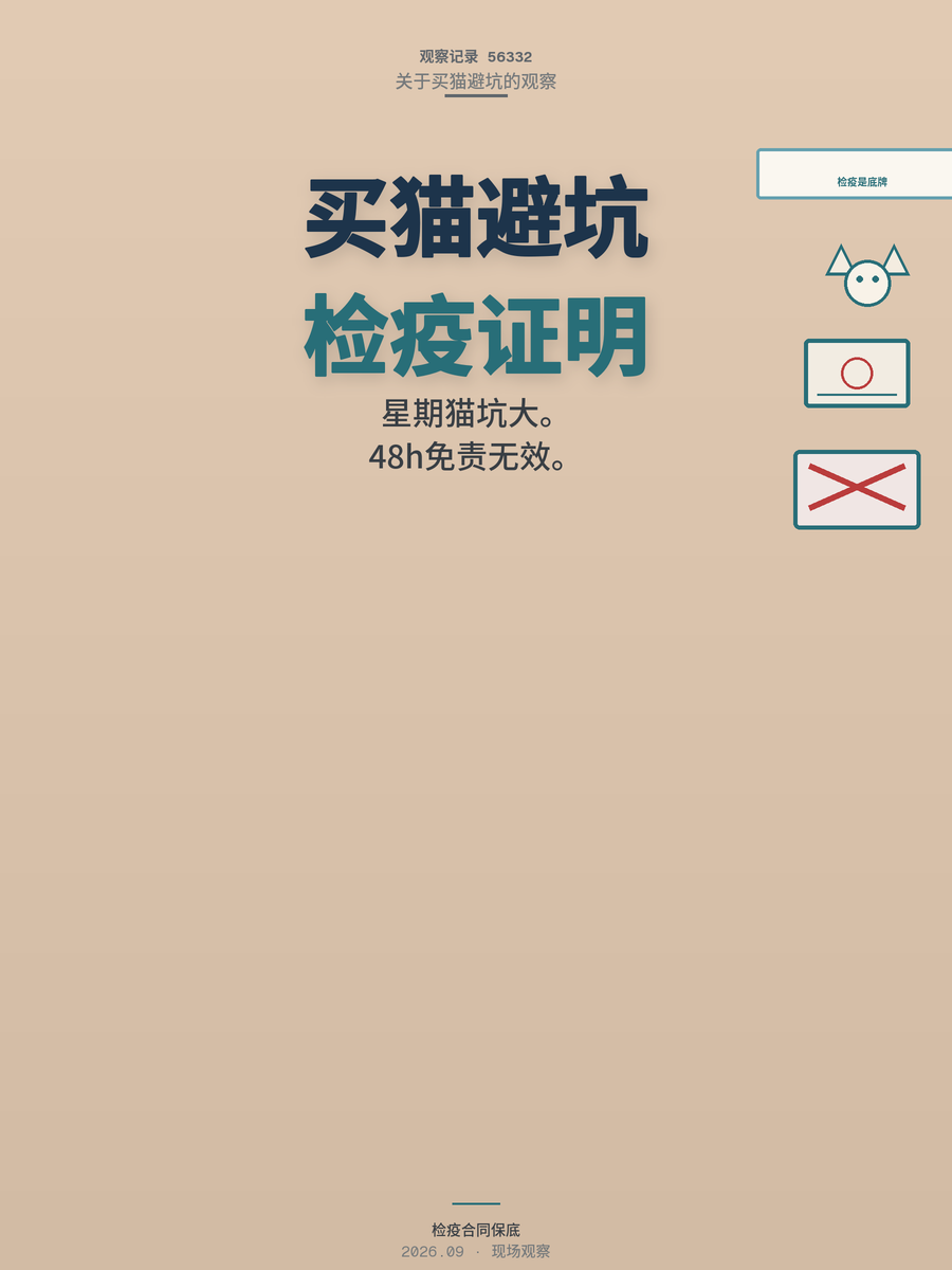 买猫多问一句检疫证明，出事时能省下好几千