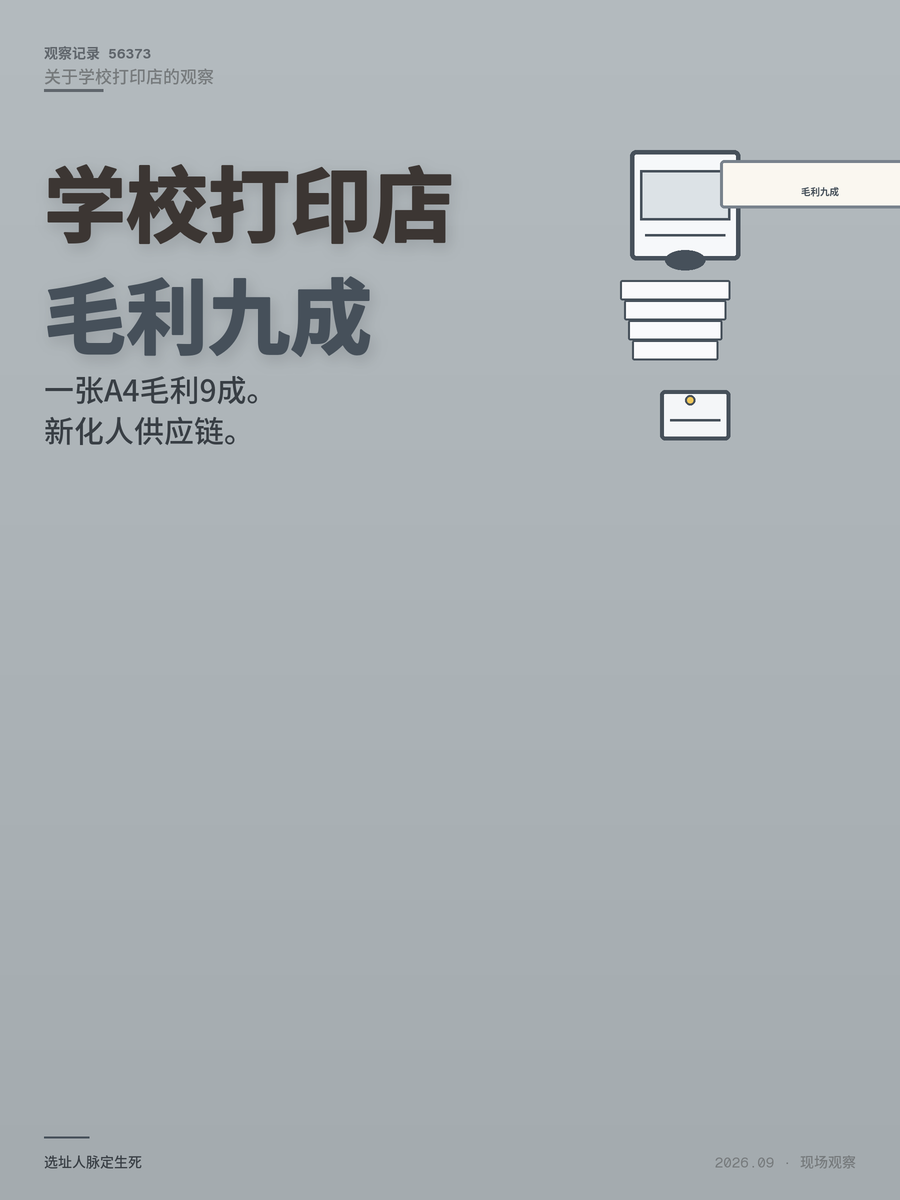 学校打印店为什么多是湖南新化人，一张纸赚9成毛利还能7个月回本？