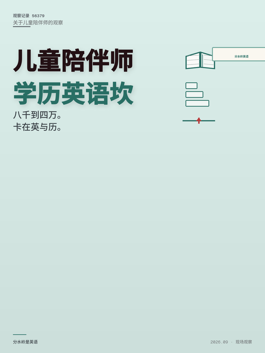 儿童陪伴师月薪8000到4万，卡的不是带娃经验，是学历和英语