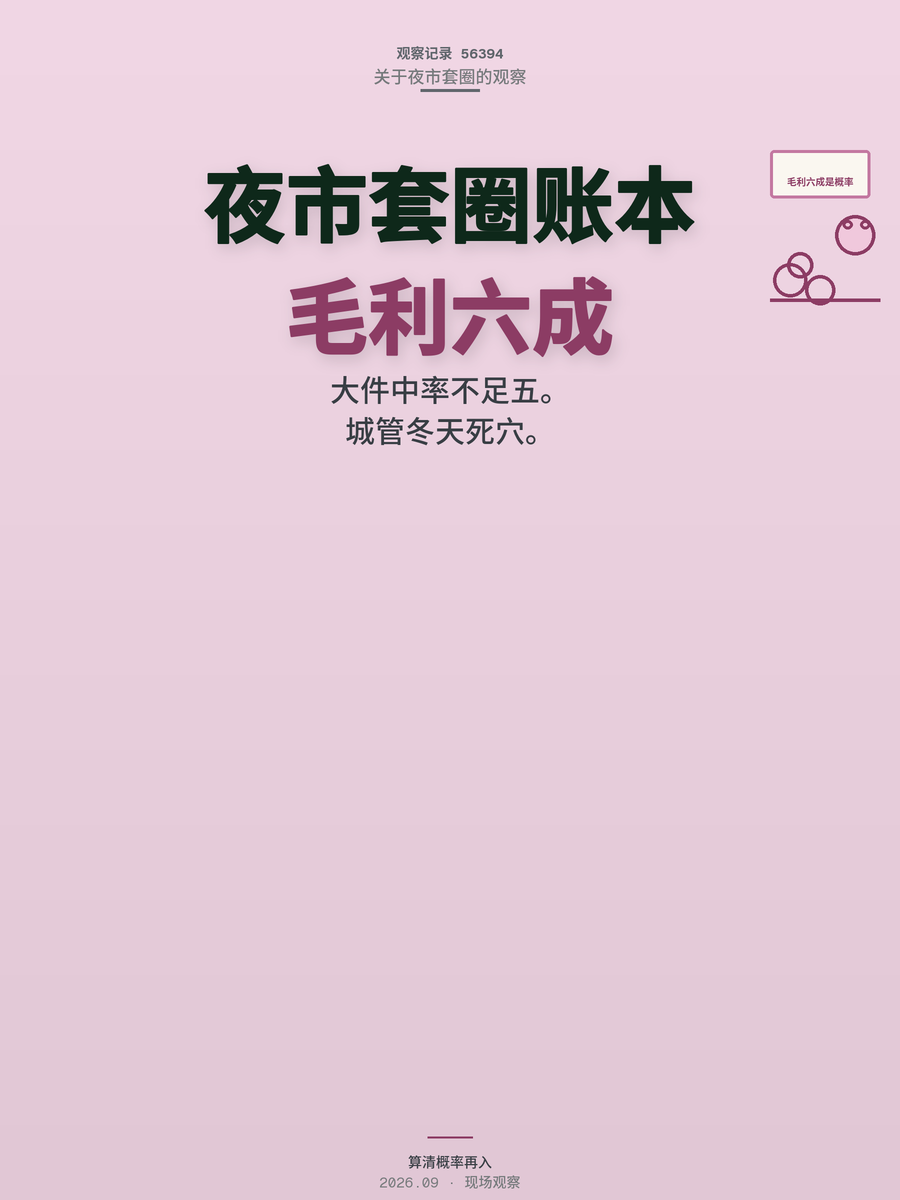 夜市套圈毛利60%月挣七八千，这事能信吗？账算给你看