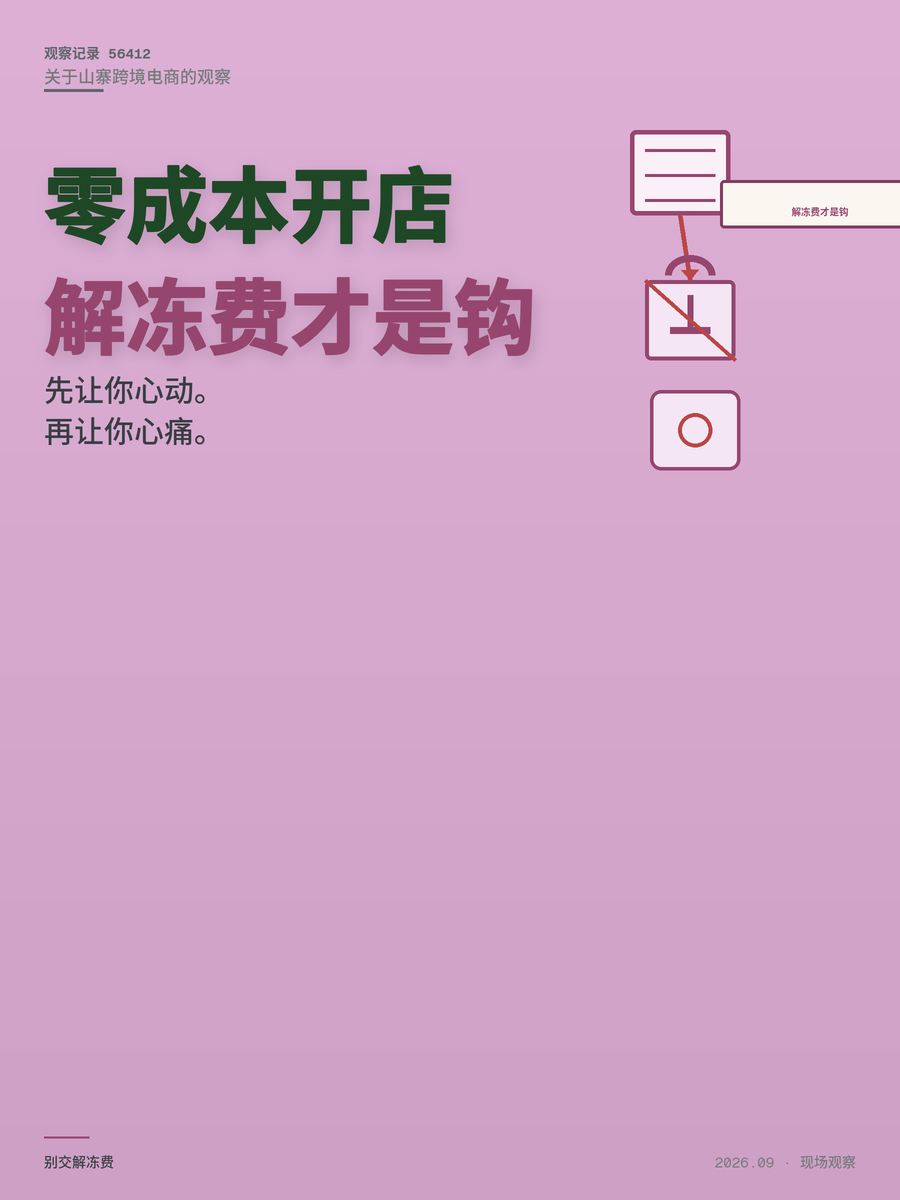 零成本开店是饵，解冻费才是钩：山寨跨境电商四步收割法拆给你看