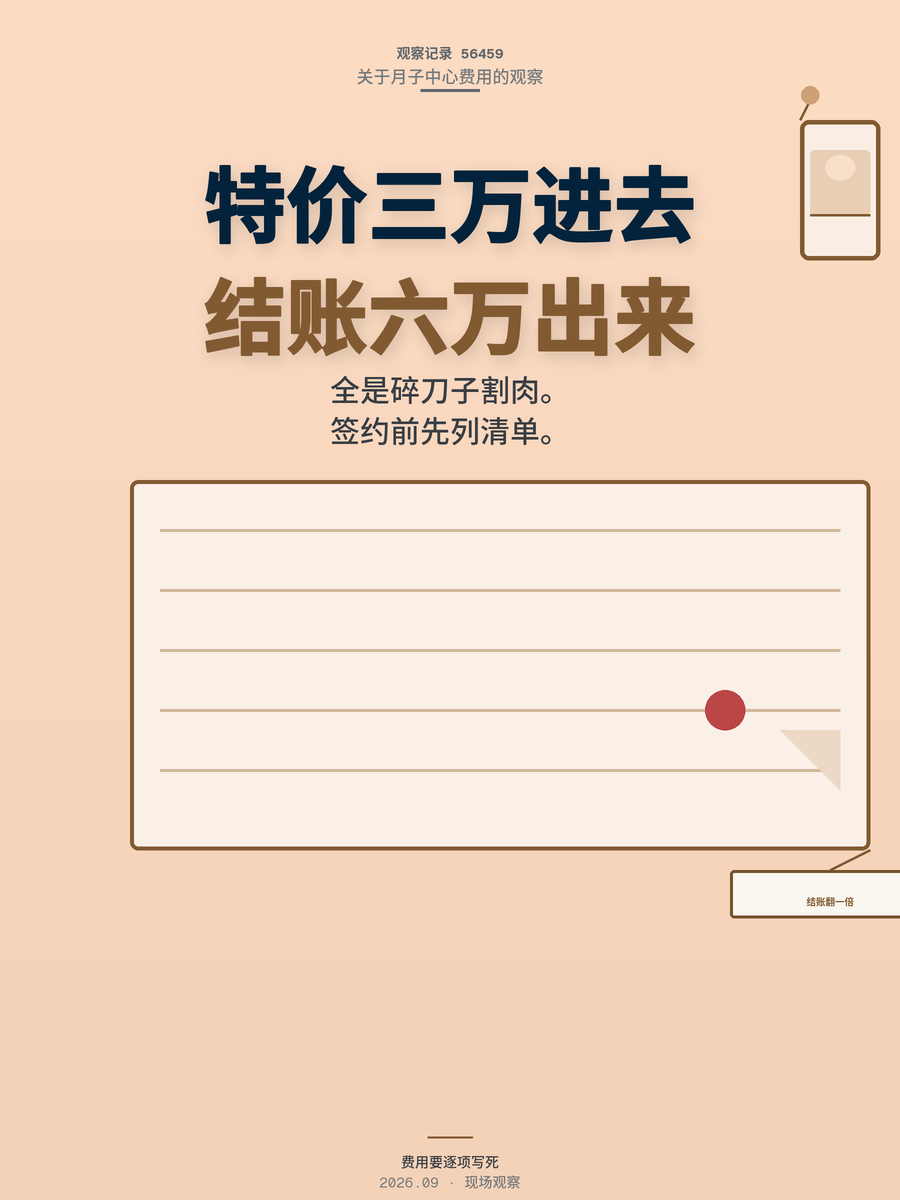 月子套餐3万变6万？签约前先要这份费用清单