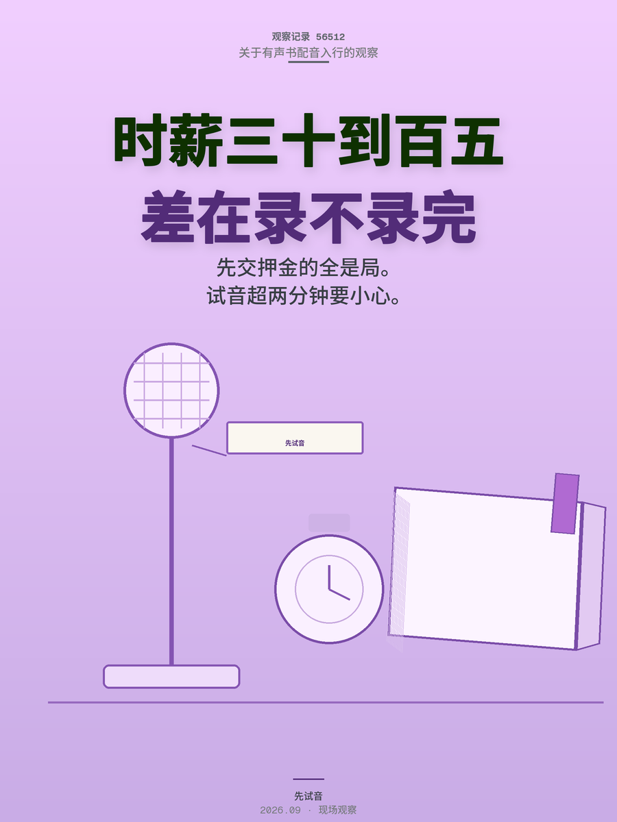 有声书配音时薪30到150元，差别不在声音而在能不能录完一整本书