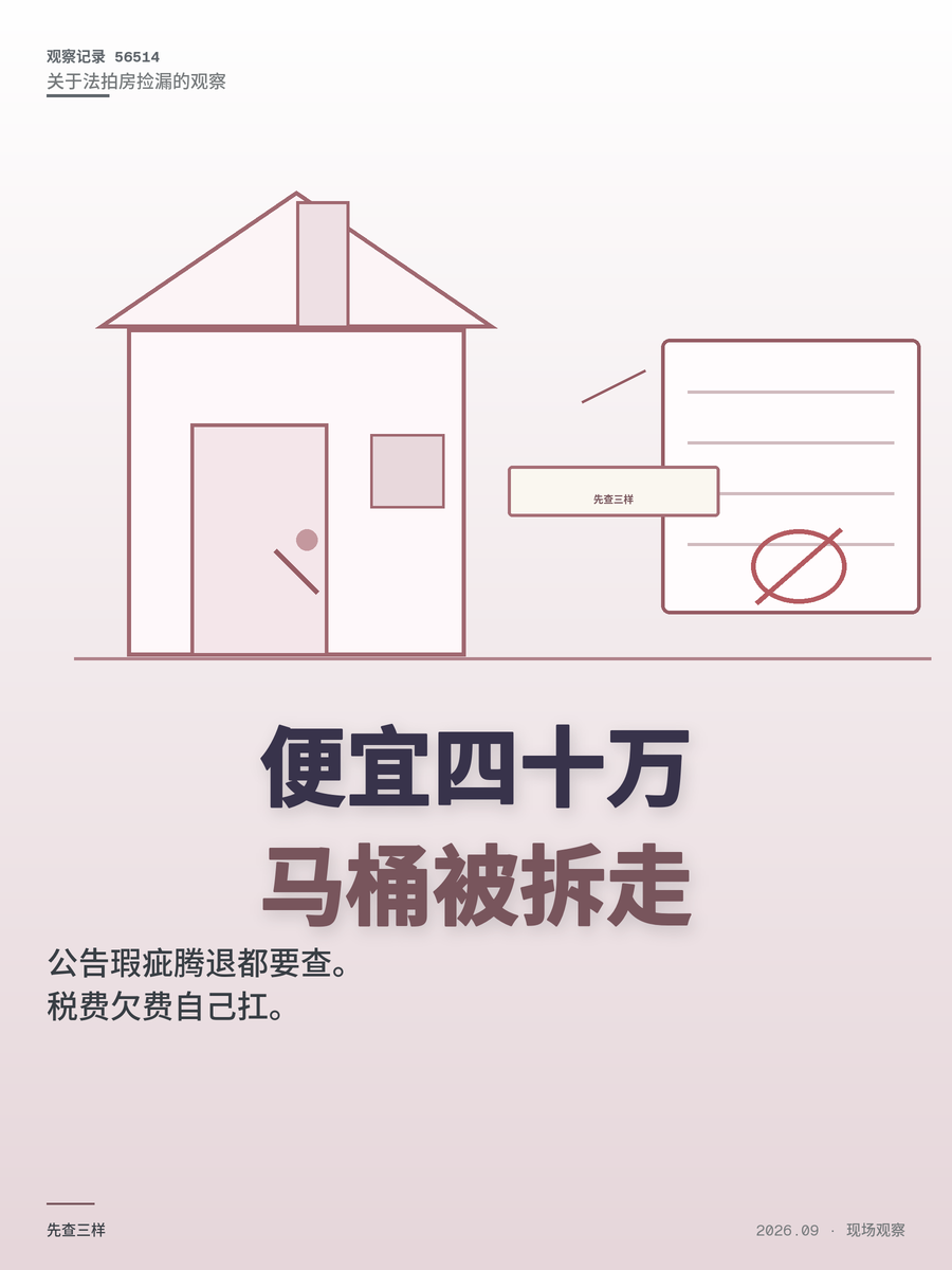 法拍房便宜40万却住不进去，这五关你过得了吗