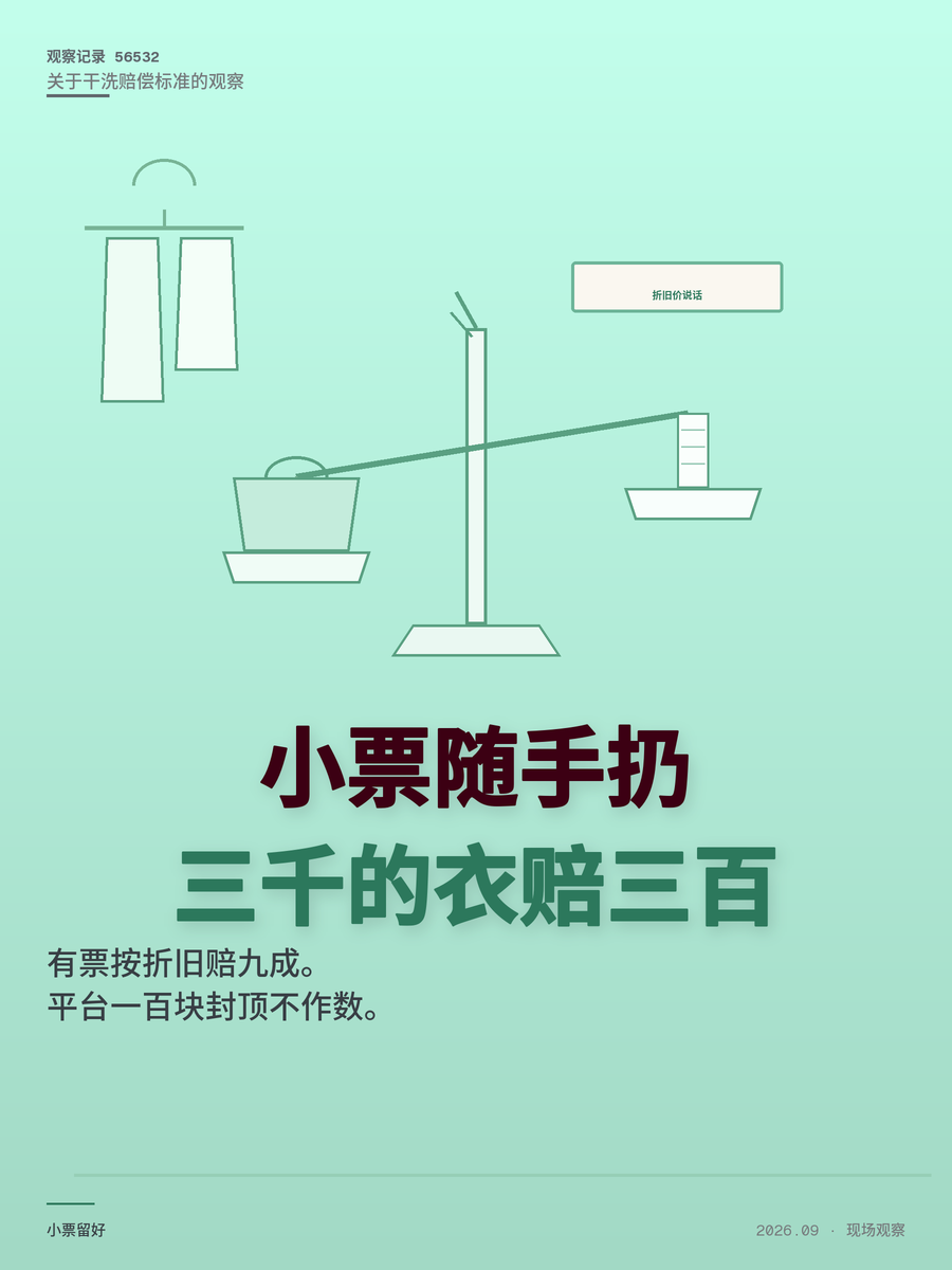 干洗店洗坏三千块羊绒大衣只赔100？有凭证和无凭证，赔偿差十倍