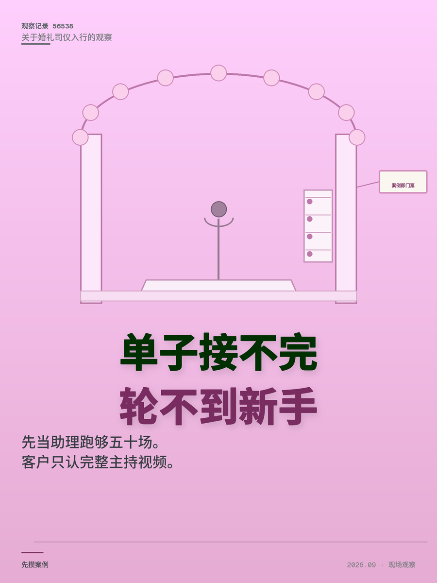 婚礼司仪旺季单子多到接不完，为啥新手还是入不了行？