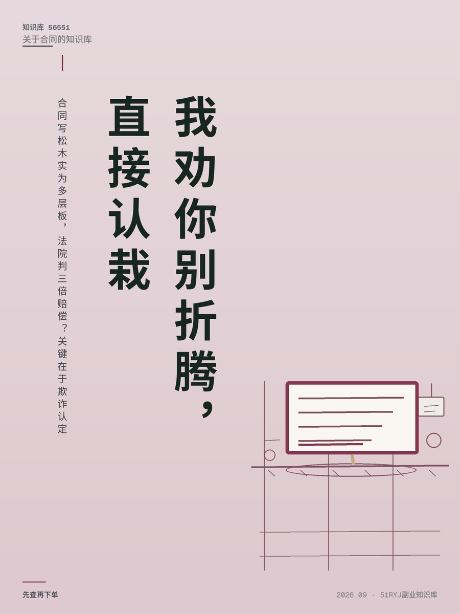 合同写松木实为多层板，法院判三倍赔偿？关键在于欺诈认定