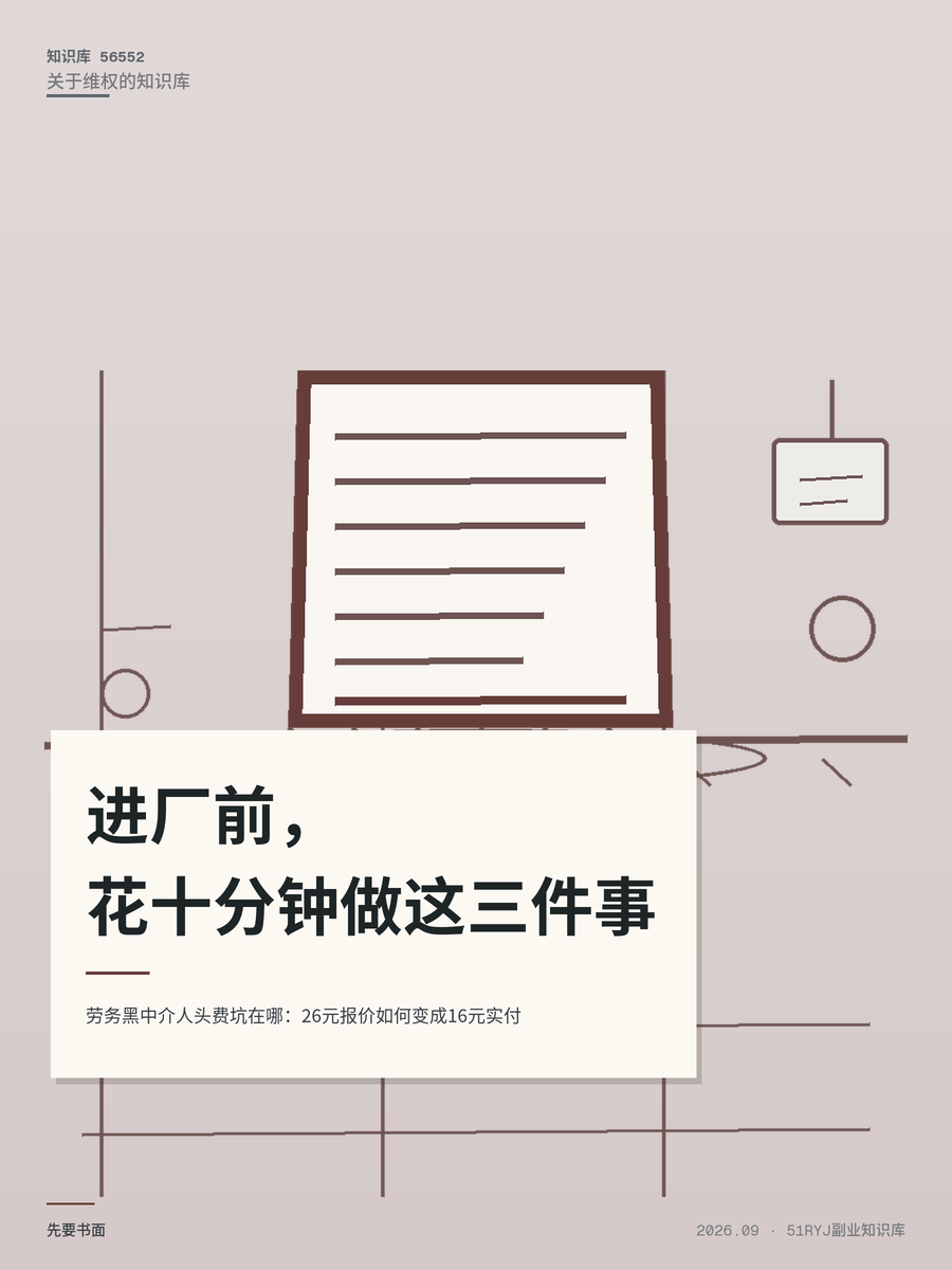 劳务黑中介人头费坑在哪：26元报价如何变成16元实付
