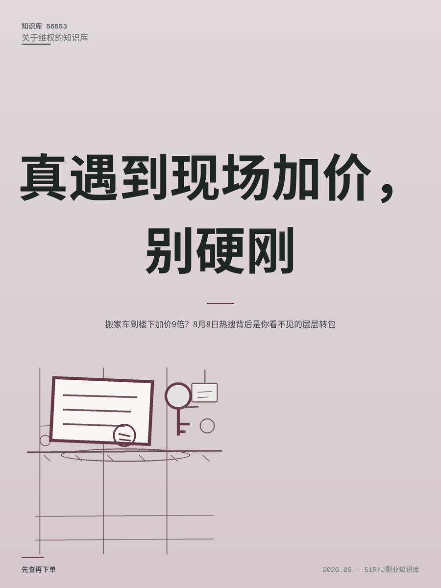 搬家车到楼下加价9倍？8月8日热搜背后是你看不见的层层转包