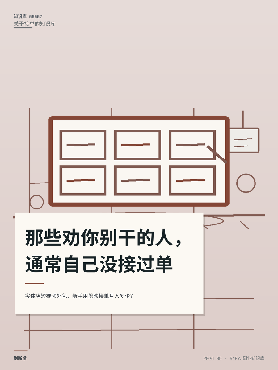 实体店短视频外包，新手用剪映接单月入多少？