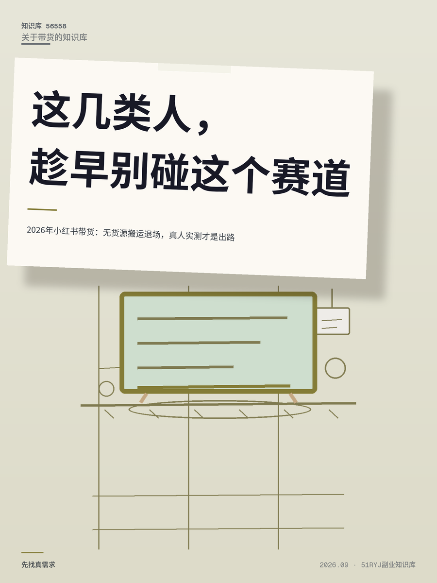 2026年小红书带货：无货源搬运退场，真人实测才是出路