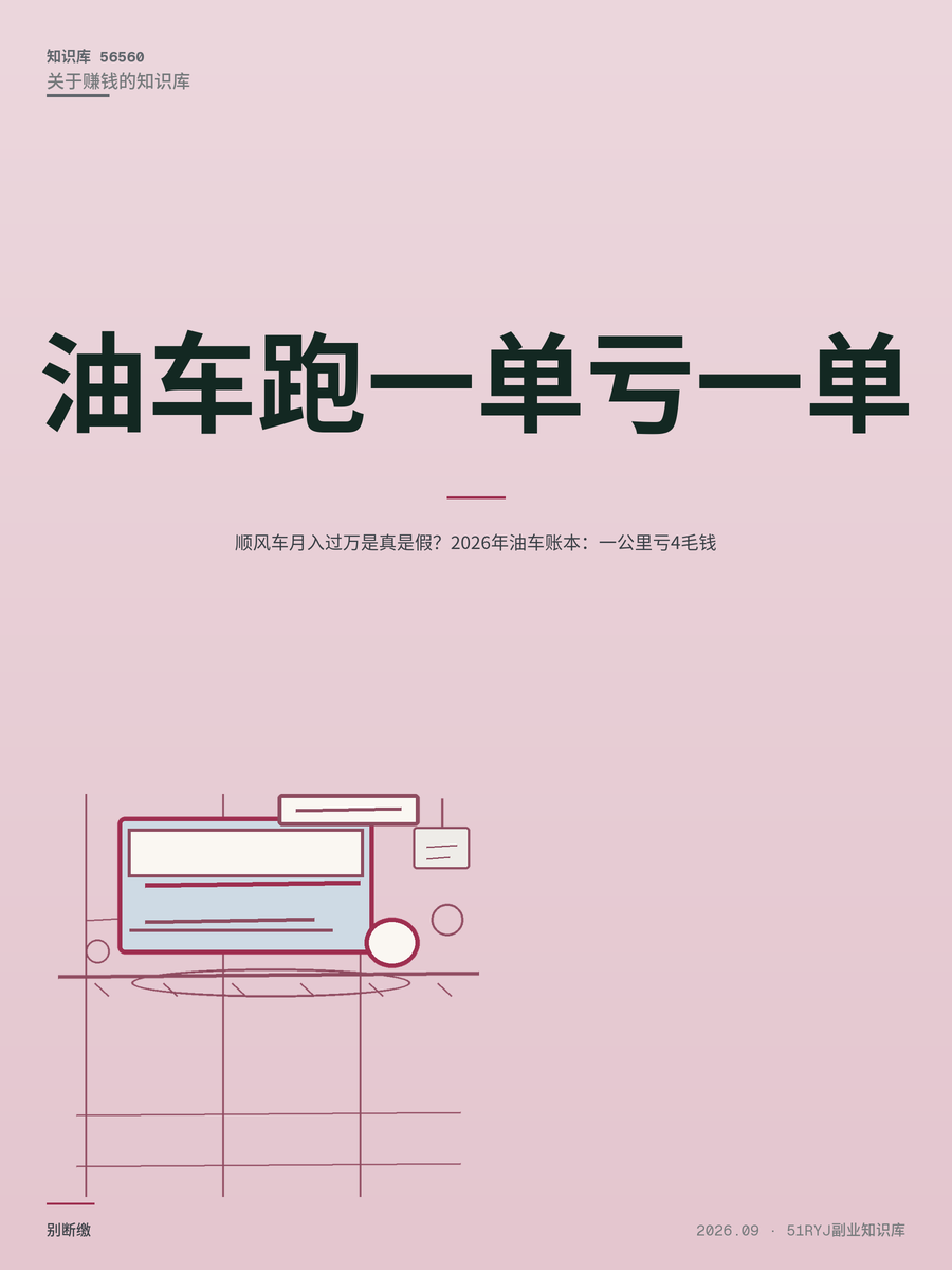 顺风车月入过万是真是假？2026年油车账本：一公里亏4毛钱