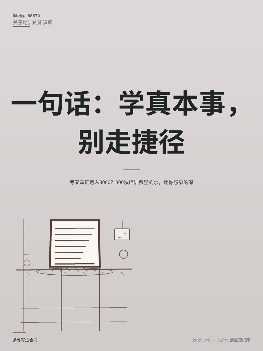 考叉车证月入8000？800块培训费里的水，比你想象的深
