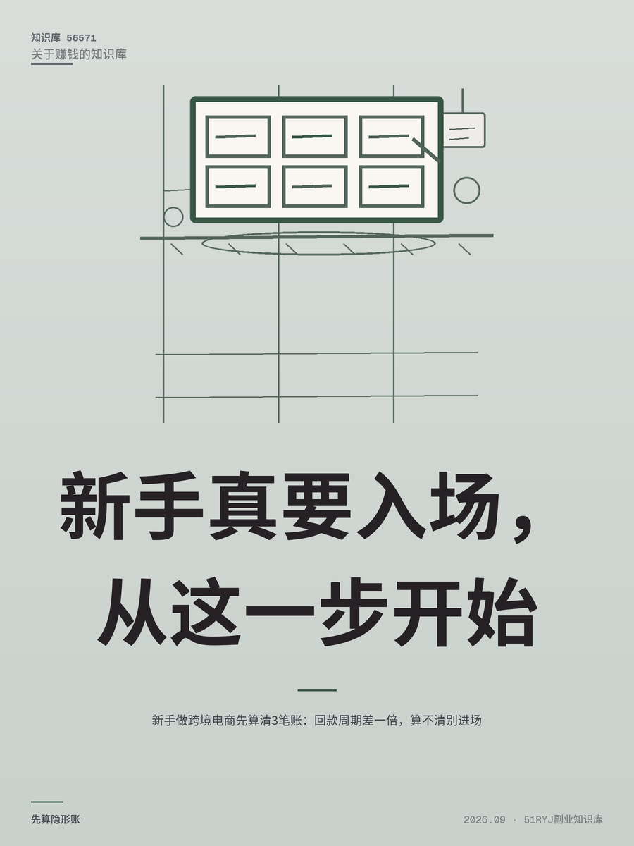 新手做跨境电商先算清3笔账：回款周期差一倍，算不清别进场