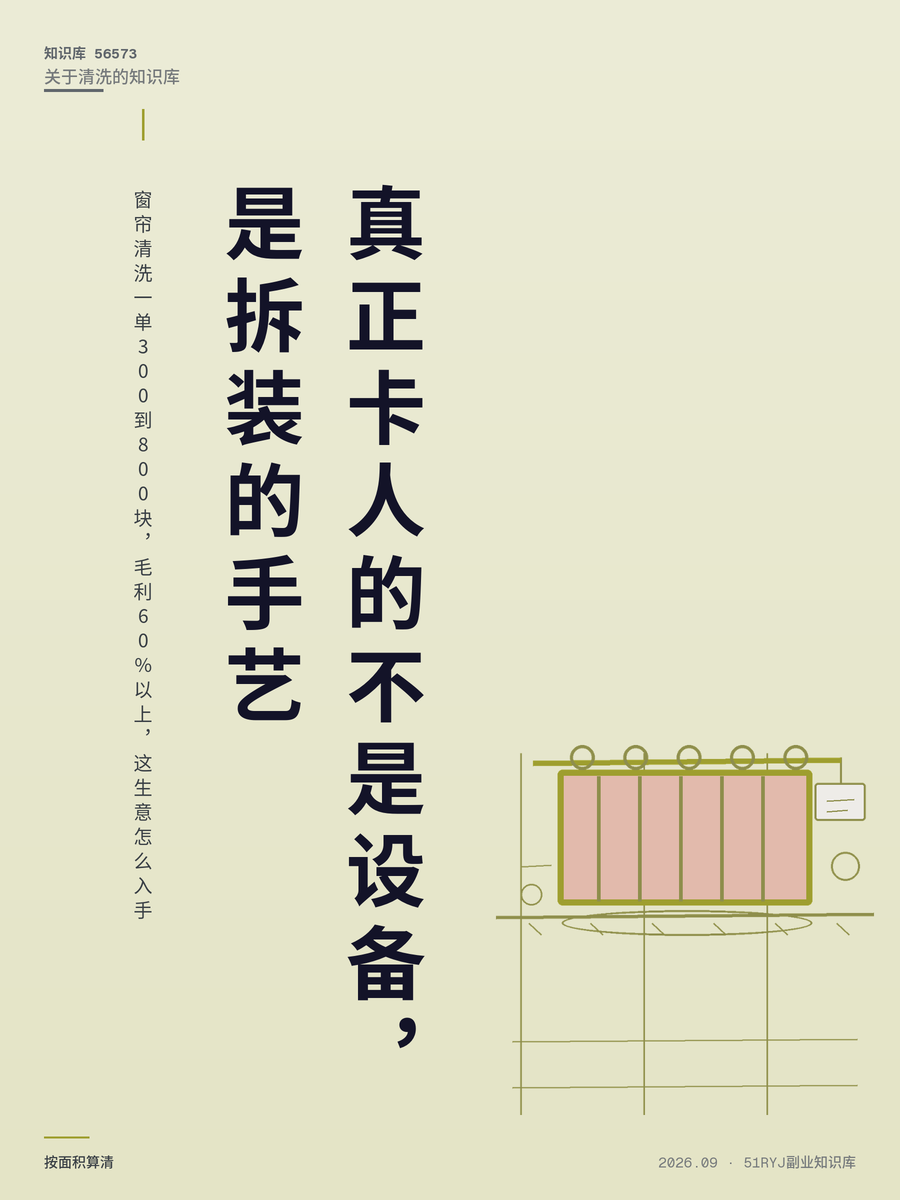 窗帘清洗一单300到800块，毛利60%以上，这生意怎么入手