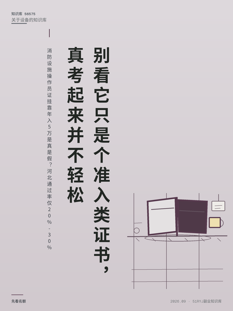 消防设施操作员证挂靠年入5万是真是假？河北通过率仅20%-30%