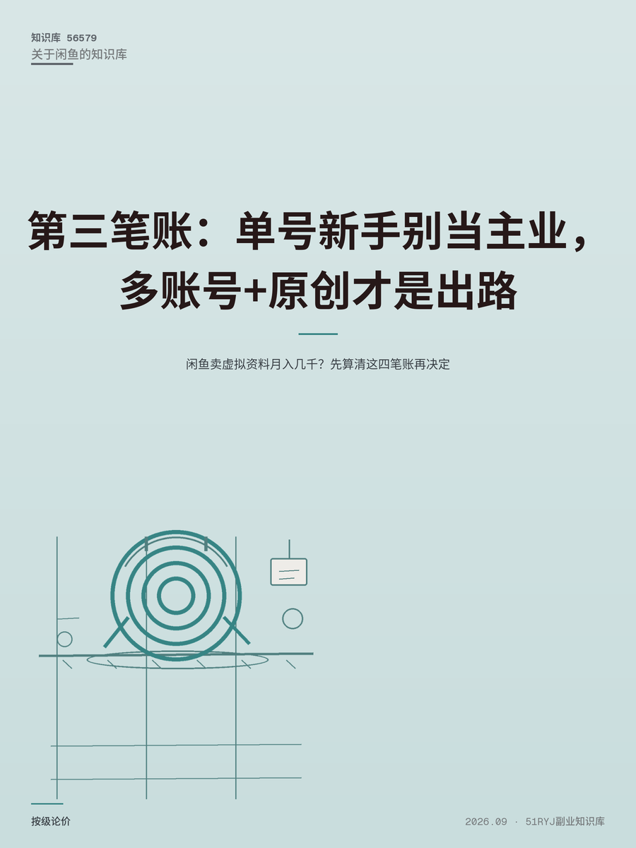 闲鱼卖虚拟资料月入几千？先算清这四笔账再决定