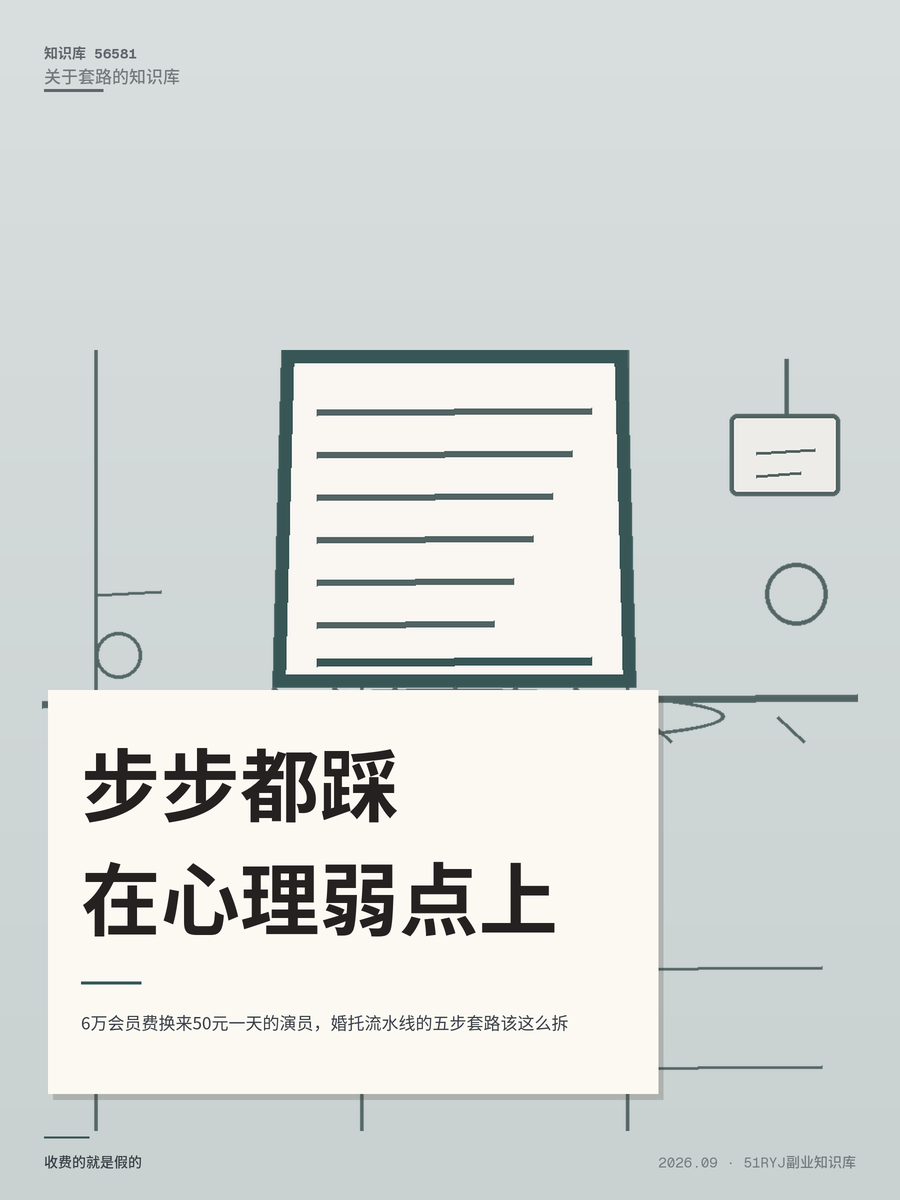 6万会员费换来50元一天的演员，婚托流水线的五步套路该这么拆