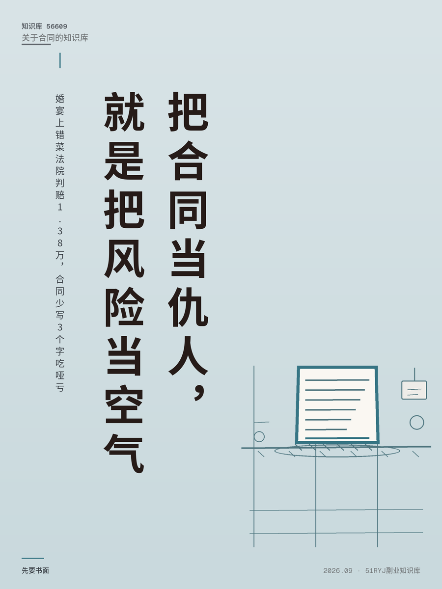 婚宴上错菜法院判赔1.38万，合同少写3个字吃哑亏