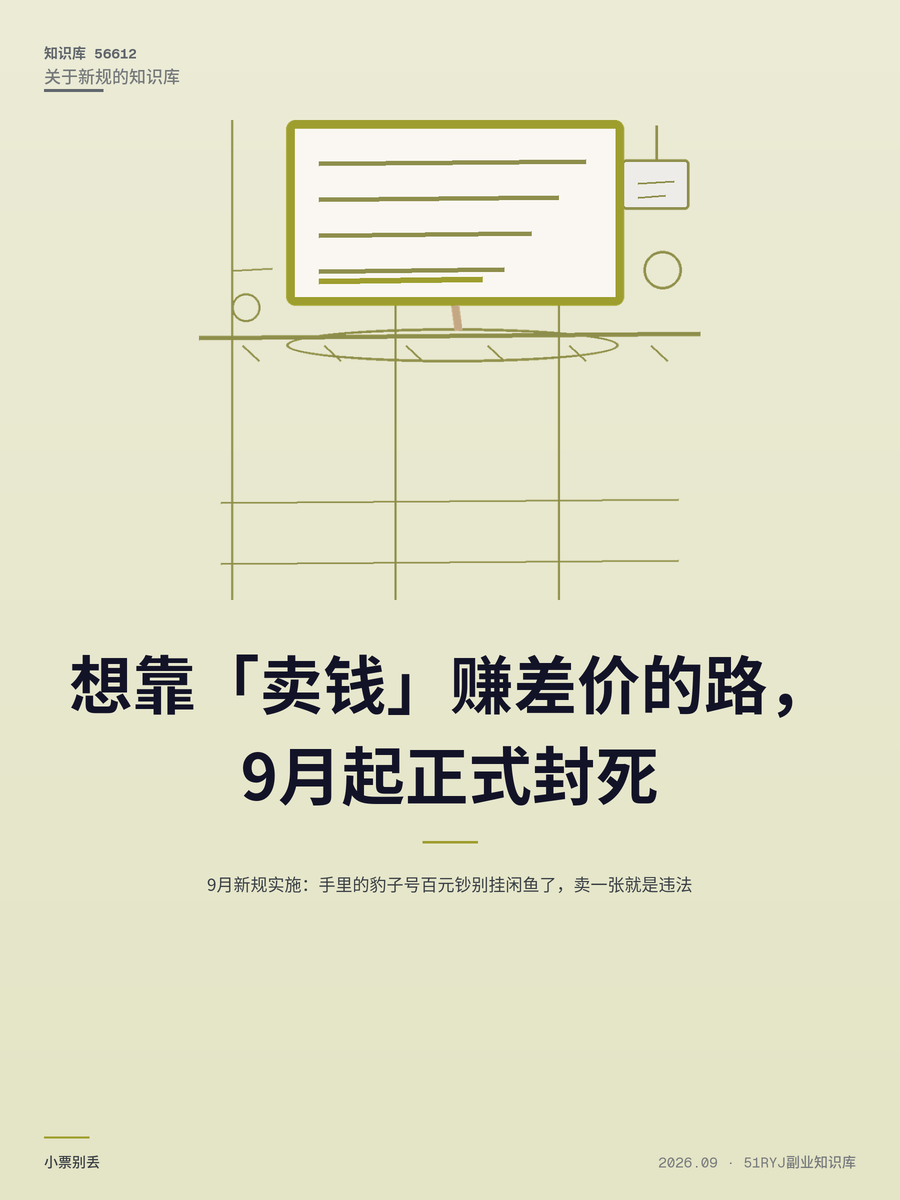 9月新规实施：手里的豹子号百元钞别挂闲鱼了，卖一张就是违法