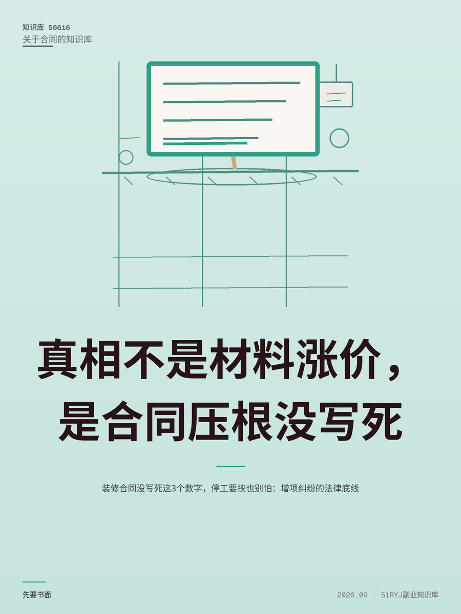 装修合同没写死这3个数字，停工要挟也别怕：增项纠纷的法律底线