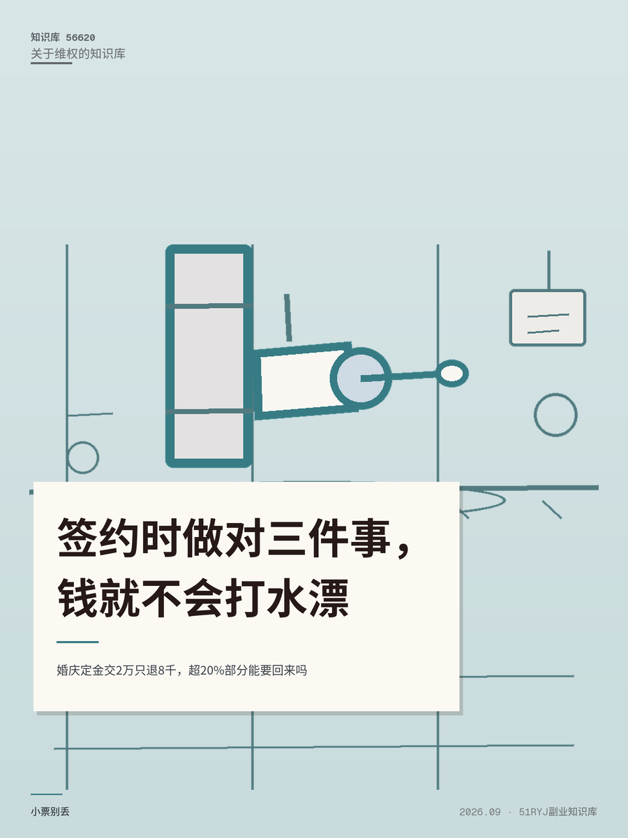 婚庆定金交2万只退8千，超20%部分能要回来吗