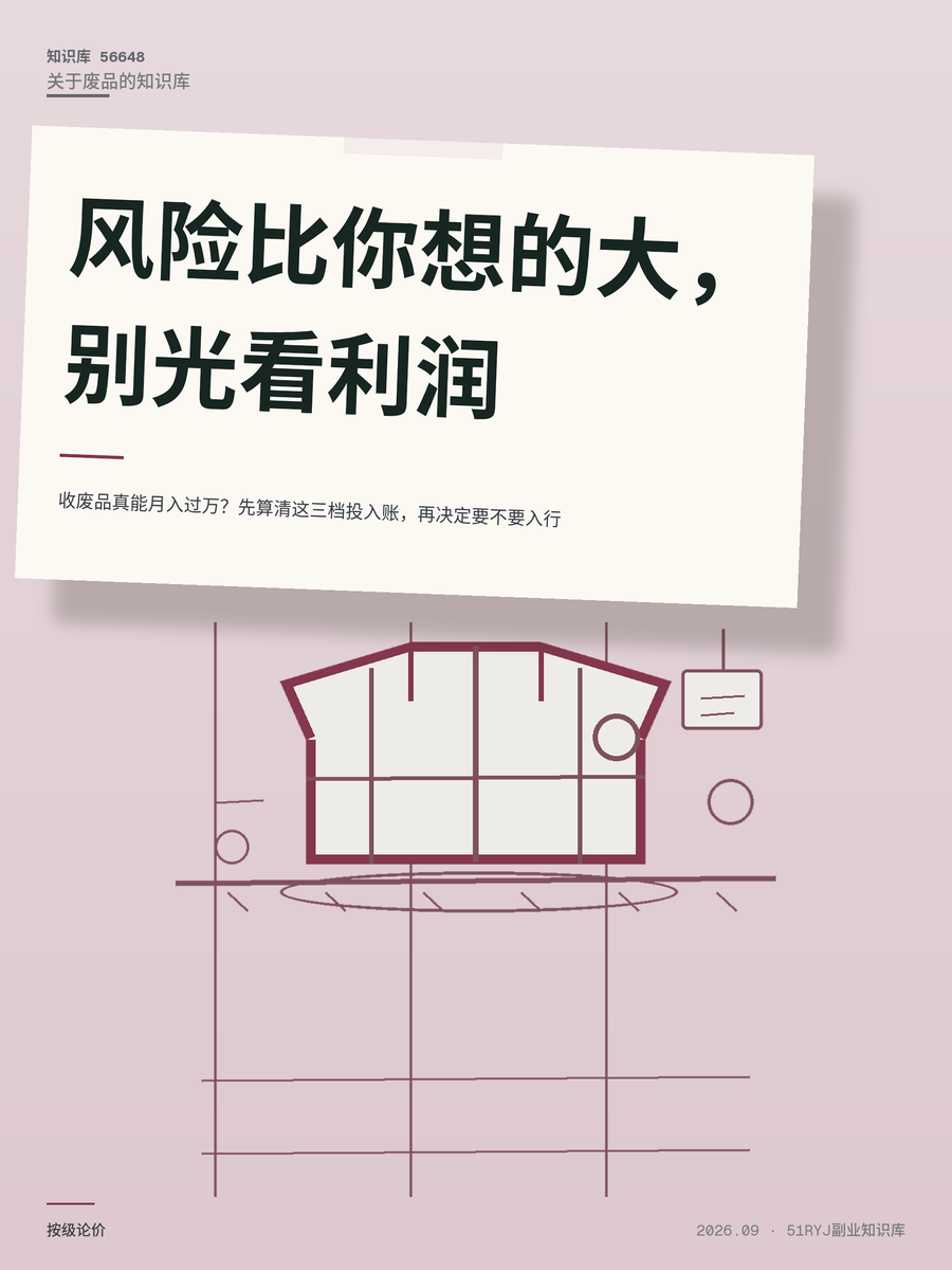收废品真能月入过万？先算清这三档投入账，再决定要不要入行