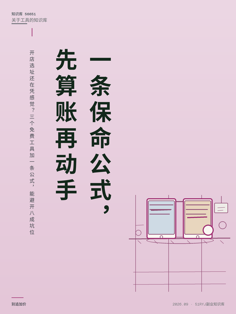 开店选址还在凭感觉？三个免费工具加一条公式，能避开八成坑位