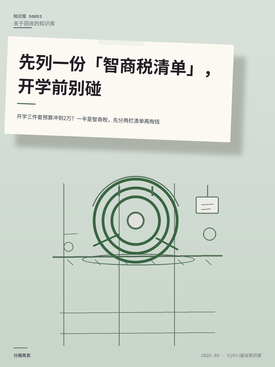 开学三件套预算冲到2万？一半是智商税，先分两栏清单再掏钱