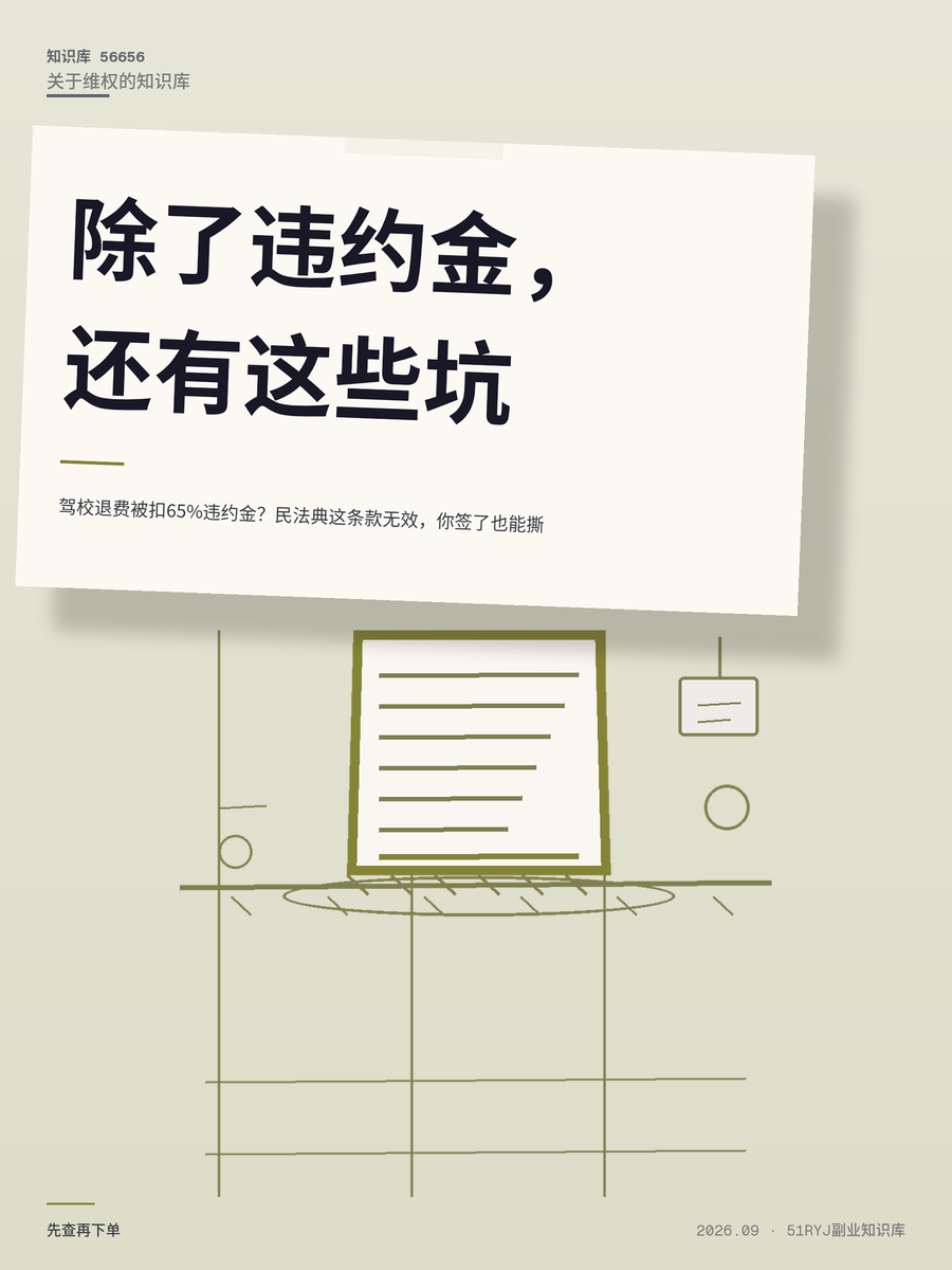 驾校退费被扣65%违约金？民法典这条款无效，你签了也能撕