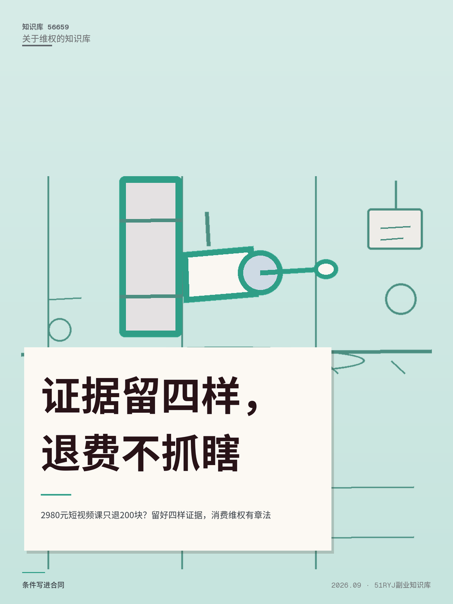 2980元短视频课只退200块？留好四样证据，消费维权有章法