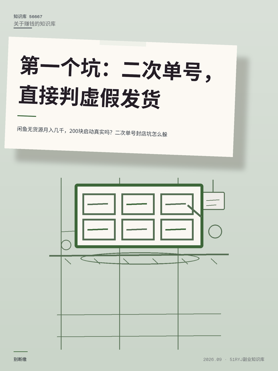 闲鱼无货源月入几千，200块启动真实吗？二次单号封店坑怎么躲