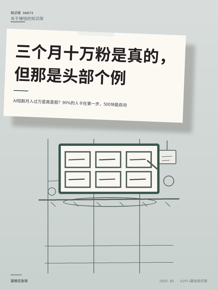 AI短剧月入过万是真是假？90%的人卡在第一步，500块能启动