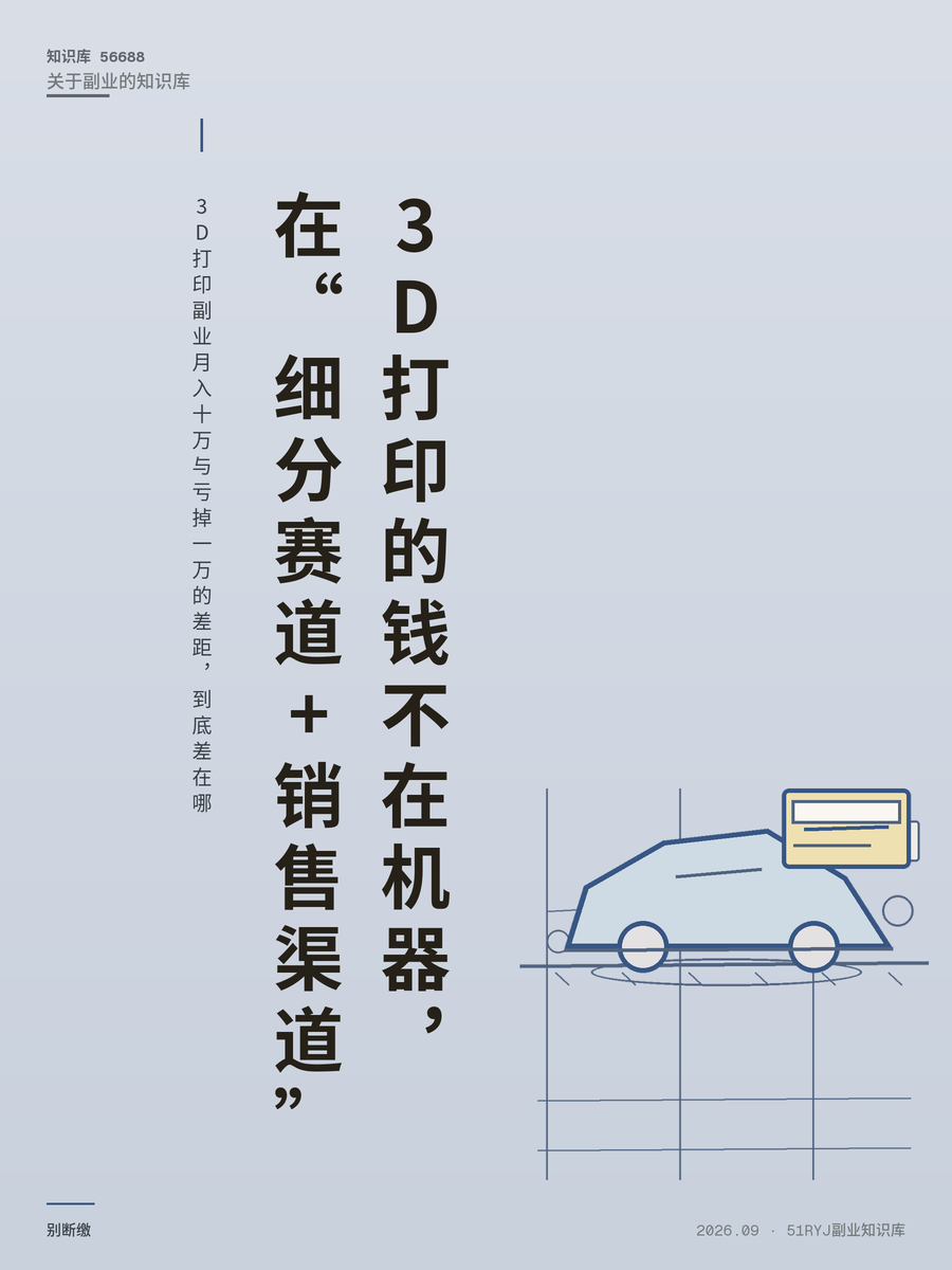3D打印副业月入十万与亏掉一万的差距，到底差在哪