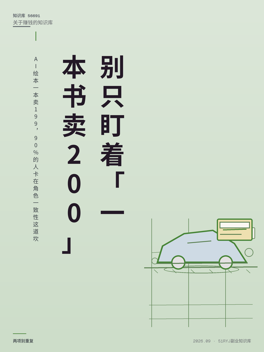AI绘本一本卖199，90%的人卡在角色一致性这道坎