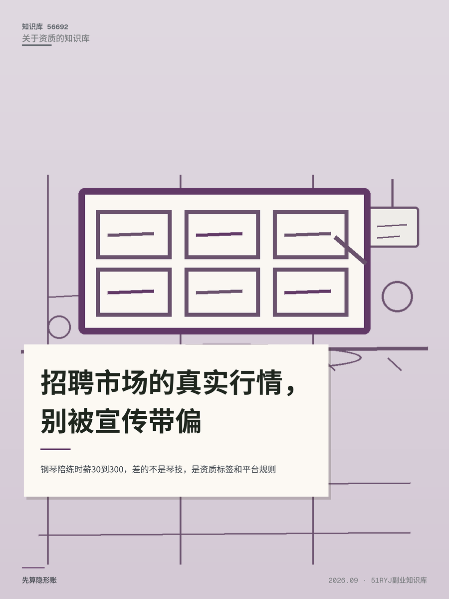 钢琴陪练时薪30到300，差的不是琴技，是资质标签和平台规则