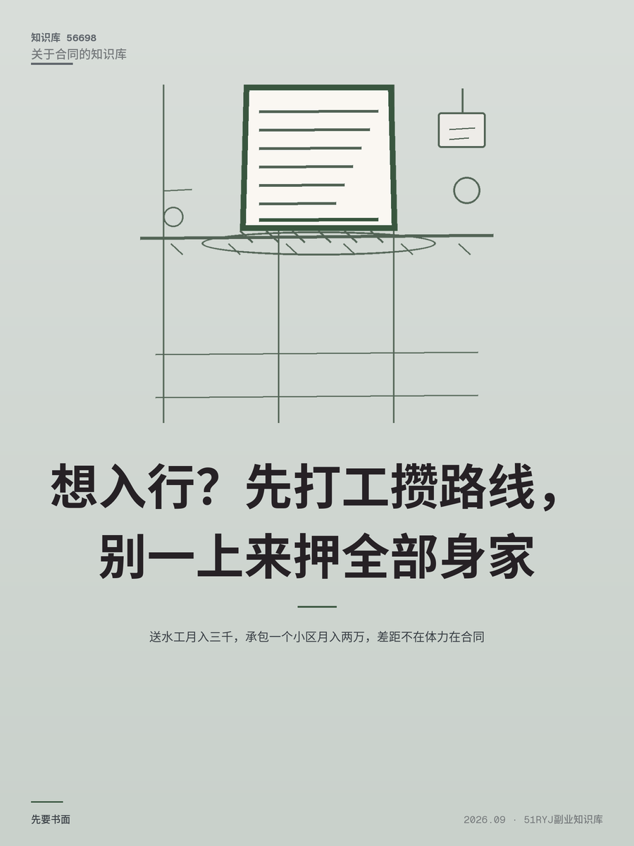 送水工月入三千，承包一个小区月入两万，差距不在体力在合同
